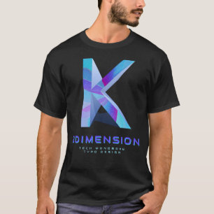 3D Tech Letter K Modern Monogram Stylish T-Shirt