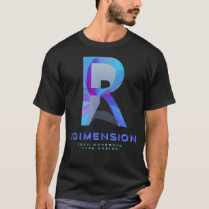3D Tech Letter R Modern Monogram Stylish T-Shirt