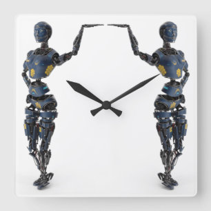 3D Tech Square Wall Clock