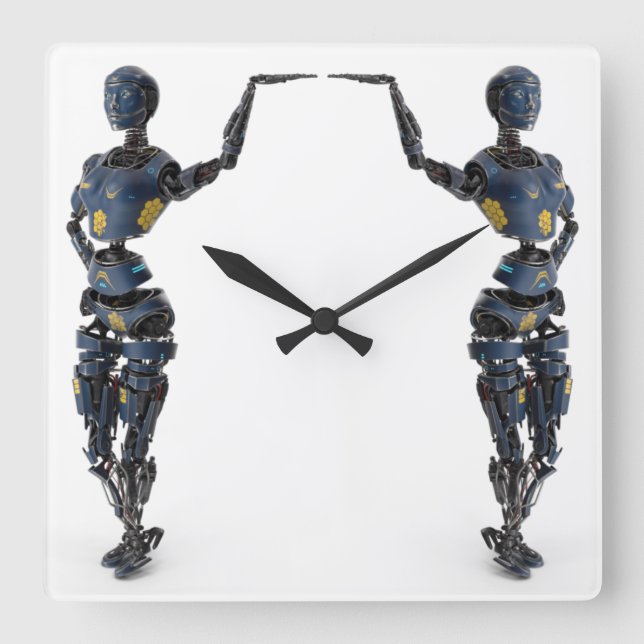 3D Tech Square Wall Clock (Front)