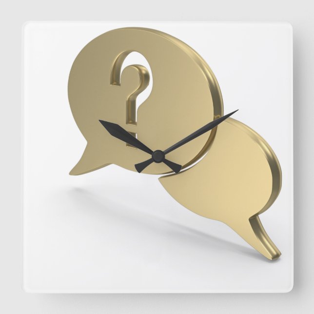 3D Tech Square Wall Clock (Front)