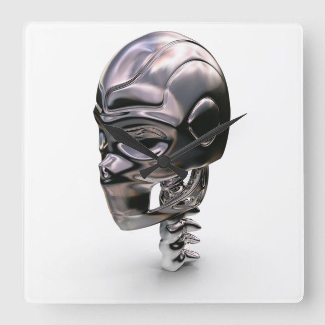 3D Tech Square Wall Clock (Front)
