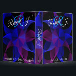 3D To 2D Geometric Cylinder Ring Binder<br><div class="desc">Unique custom modern one-inch binder.  This product features a blue purple color 3D to 2D geometric multi cylinder ring design.  Personalize the front,  rear cover and side spleen with custom text.</div>