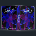 3D To 2D Geometric Cylinder Ring Binder<br><div class="desc">Unique custom modern one-inch binder.  This product features a blue purple color 3D to 2D geometric multi cylinder ring design.  Personalize the front,  rear cover and side spleen with custom text.</div>