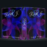 3D To 2D Geometric Cylinder Ring Binder<br><div class="desc">Unique custom modern one-inch binder.  This product features a blue purple color 3D to 2D geometric multi cylinder ring design.  Personalize the front,  rear cover and side spleen with custom text.</div>