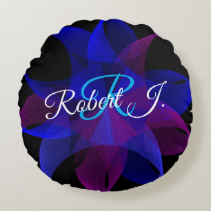 3D To 2D Geometric Cylinder Ring Round Pillow