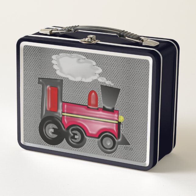 3D Train Trains Vehicles Metal Lunch Box (Front)