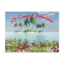 3D Tropical Sandy Beach Palm Tree Islands