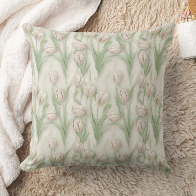 3d tulips  throw pillow (Blanket)