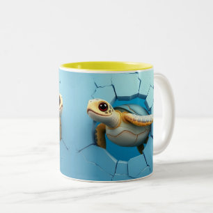 3d turtle mug wrap, mug wrap 3d design