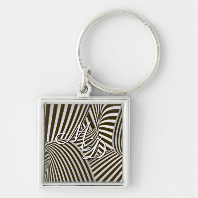 3D Twists Square Keychain (Front)