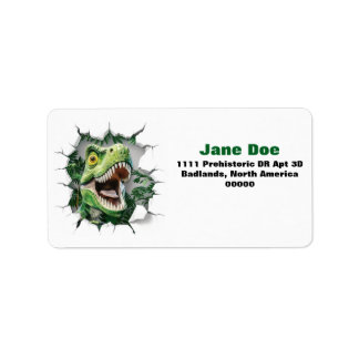 3D Tyrannosaurus Rex Dinosaur Return Adress Labels