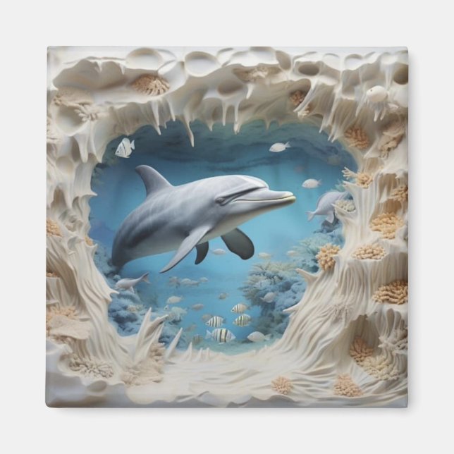 3D Underwater Dolphin Magnet (Front)