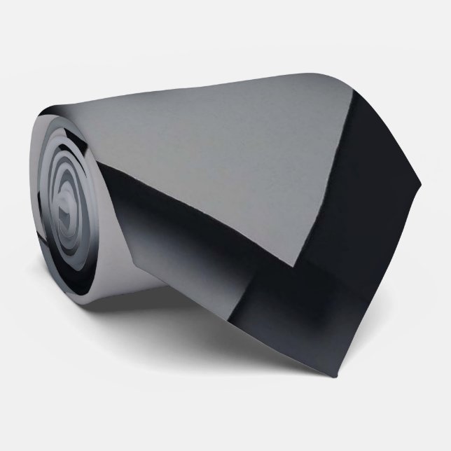 3D Unique Luxury Grey Print Tie (Rolled)