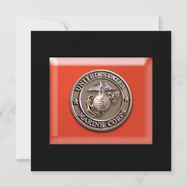 3D USMC Seal Customizable Card for Any Occassion! (Front)