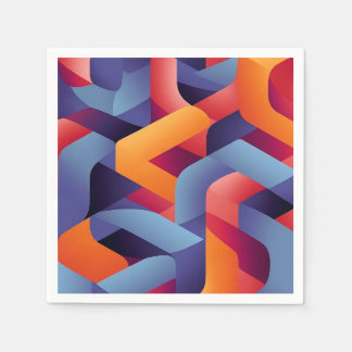 3D Vibrant Geometric Pattern 2  Napkin