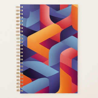3D Vibrant Geometric Pattern 2  Planner