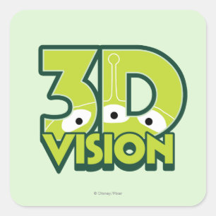 3D Vision Square Sticker