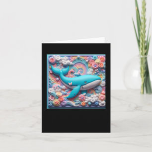 3d Whale Sticker Card