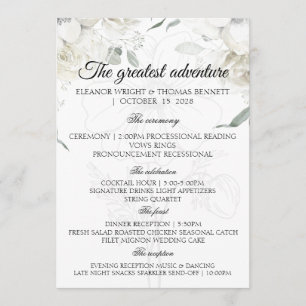 3D White Floral Burgundy Wedding Ceremony Programs