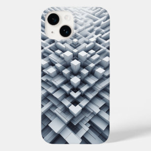3D White Geometric Block Phone Case Abstract Cube