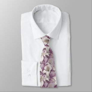 3d white pink purple lilies tie