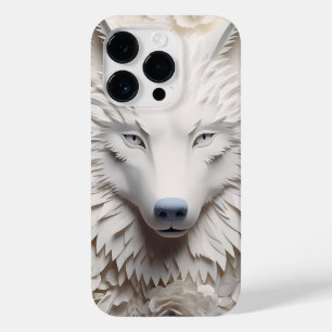 3D White Wolf Face Case-Mate iPhone 14 Pro Case