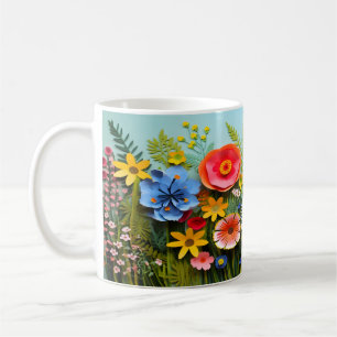 3D Wild Flowers design Coffee Mug