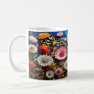 3D Wild Flowers design Coffee Mug