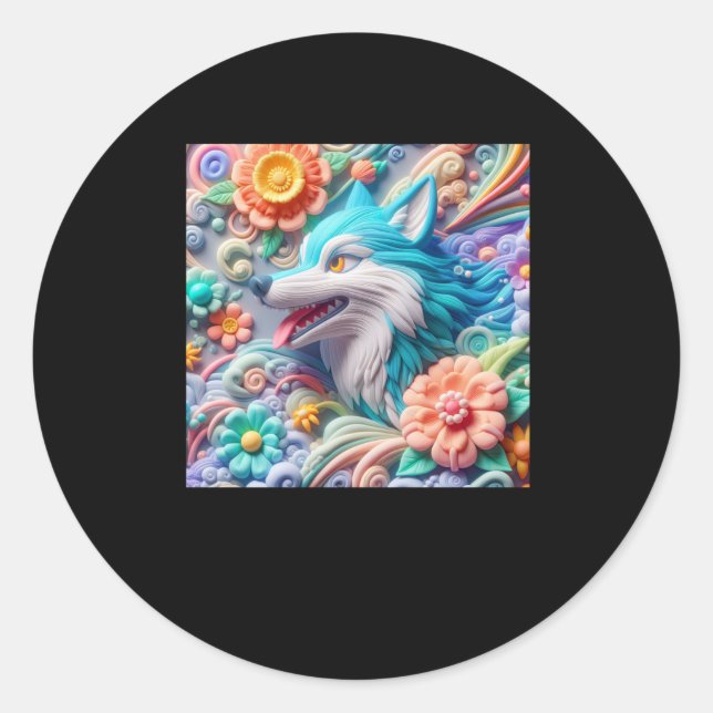 3d Wolf Sticker  (Front)