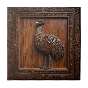 3d Wood Australian Emu Print, Tile