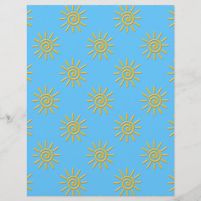 3D Yellow Sun Drawing Pattern (Front)