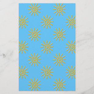 3D Yellow Sun Drawing Pattern