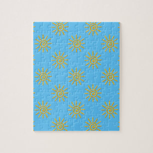3D Yellow Sun Drawing Pattern Jigsaw Puzzle
