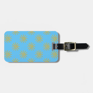 3D Yellow Sun Drawing Pattern Luggage Tag