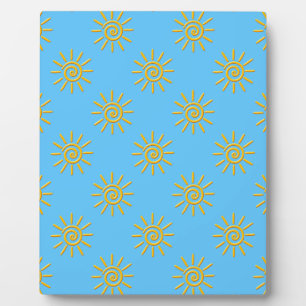 3D Yellow Sun Drawing Pattern Plaque