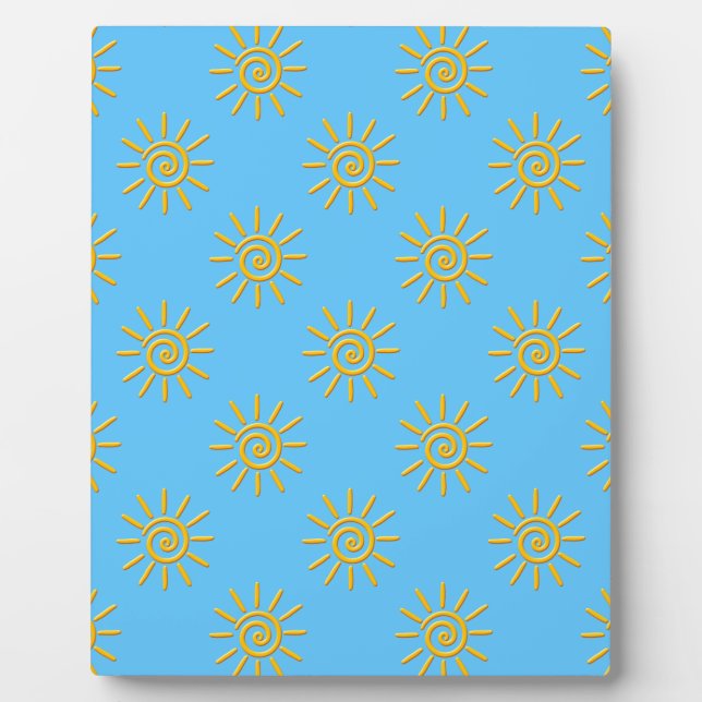 3D Yellow Sun Drawing Pattern Plaque (Front)