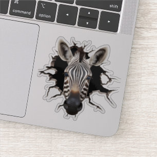 3D Zebra Wall Break Art – Realistic Safari