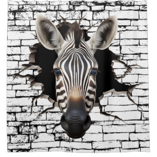 3D Zebra Wall Break Art – Realistic Safari