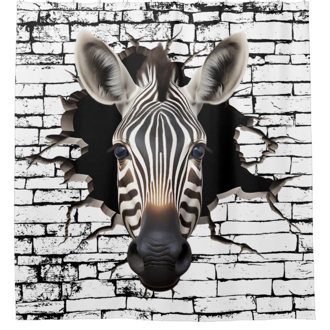 3D Zebra Wall Break Art – Realistic Safari (Front)