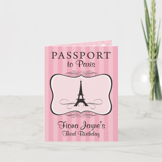 3e anniversaire Paris Passport Invitation (Devant)
