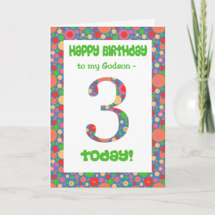 3e carte d'anniversaire pour Godson, Bright et Bub