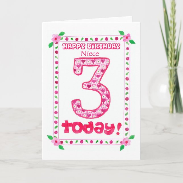 3e carte d'anniversaire pour une nièce (Devant)