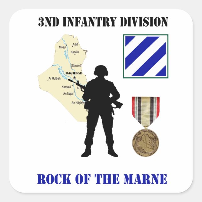 3e division d'infanterie Stickers de vétérans de l (Devant)