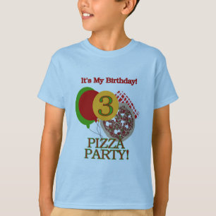 3e fête de pizza Tshirts et cadeaux d'anniversaire