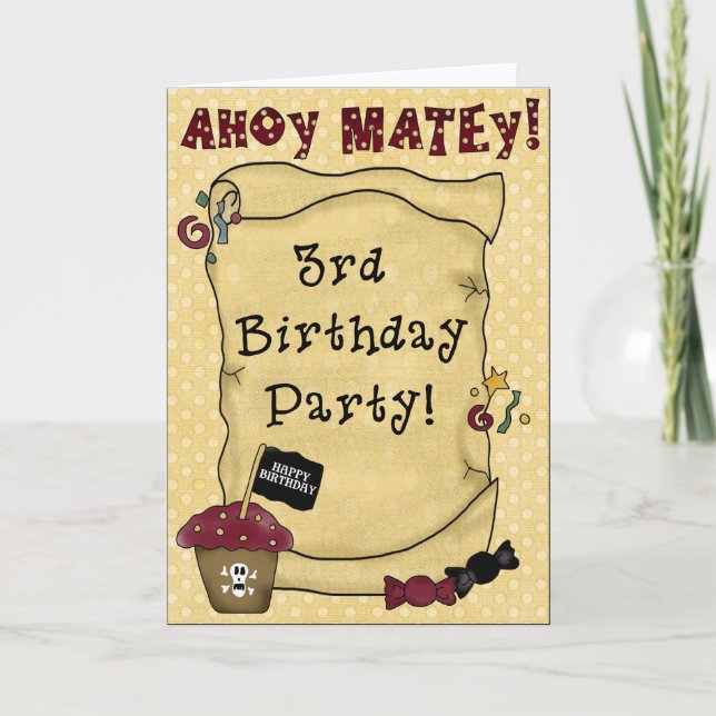 3e Invitations d'anniversaire du Pirate (Devant)