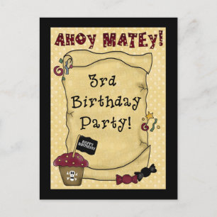 3e Invitations d'anniversaire du Pirate
