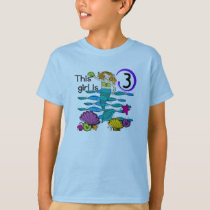 3èmes T-shirts et cadeaux d'anniversaire de sirène