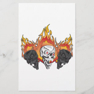 3flaming skulls copy stationery