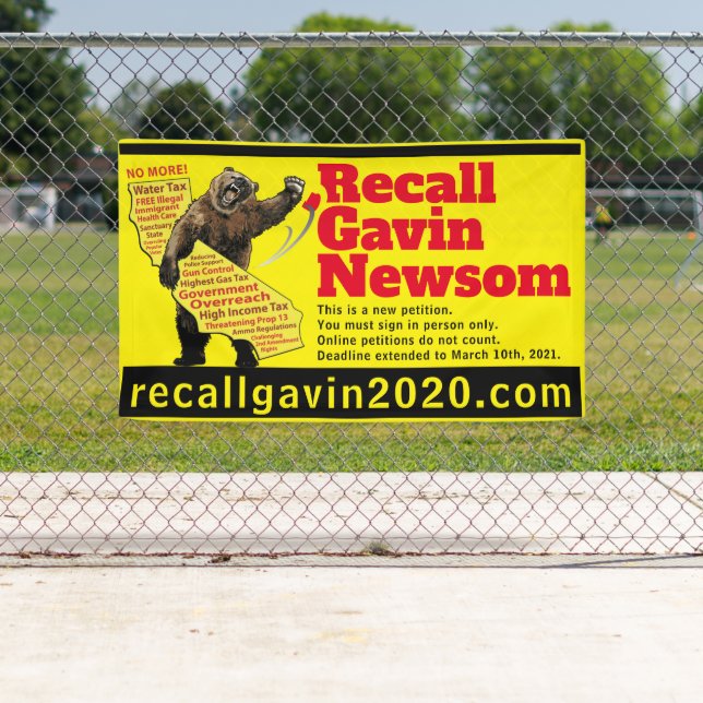 3ft x 5ft recallgavin2020 banner (Insitu)